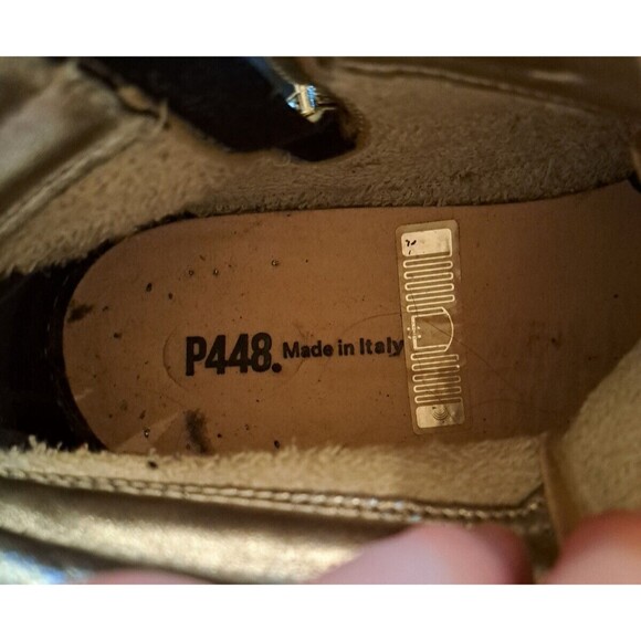 P448 Women's Palm High Top Sneaker Gold Toe Side Zip Euro 40/US 9 Designer Shoes - Picture 15 of 16
